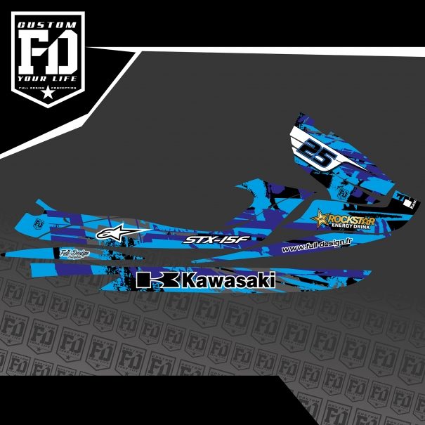 Kit Déco Jet Ski Kawasaki 15F Rush BLUE