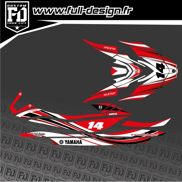 Kit Déco Jet Ski Yamaha GP1800 2021 Wave RED