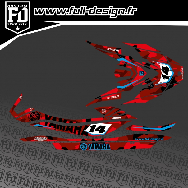 Kit Déco Jet Ski Yamaha GP1800 2021 Camo Red