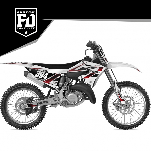 Kit Déco Yamaha 125-250 YZ RACE WHITE RED