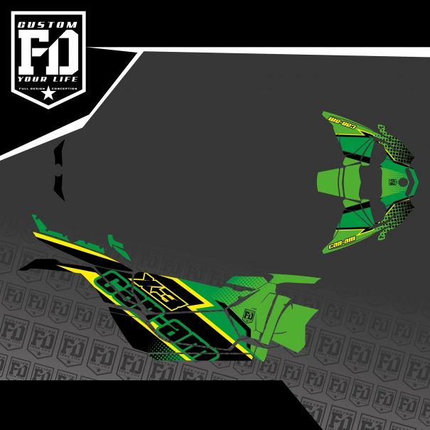 Kit Déco SSV CAN-AM MAVERICK X3 RACE GREEN
