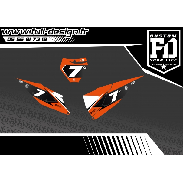 KIT FONDS DE PLAQUES KTM SERIE 4 Orange